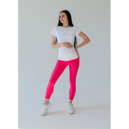 Лосини в рубчик для вагітних Малинові